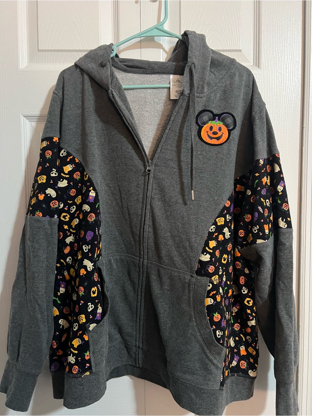 Disney Parks Halloween Zip Hoodie with Pumpkin Patch Detail